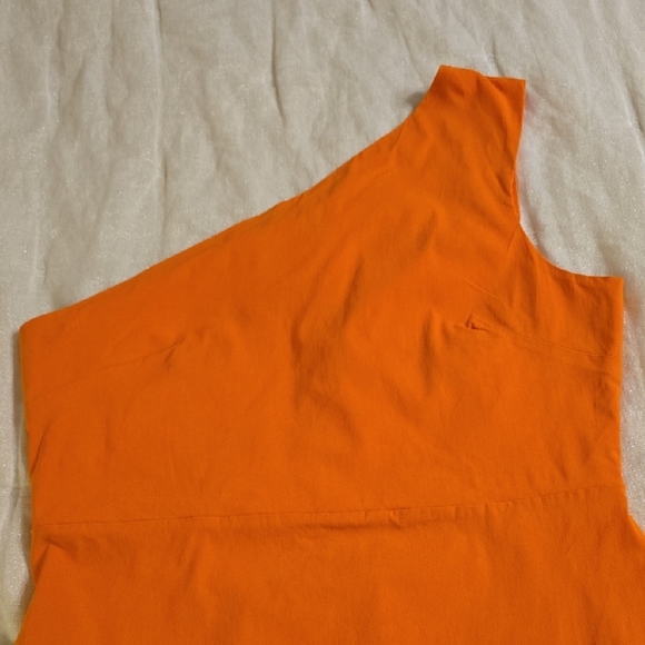 Vibrant One-Shoulder Dress in Orange Size 12 US - Picture 5 of 12